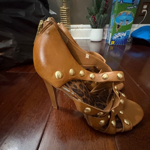 Jessica Simpson Brown Studded Strappy High Heel Sandals - Picture 3 of 3